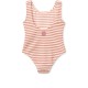 Bianco stripe swimsuit - coral blush