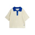 Cable knit polo shirt