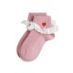 Heart lace socks - pink