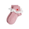 Heart lace socks - pink