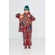 Red blue stripes backpack