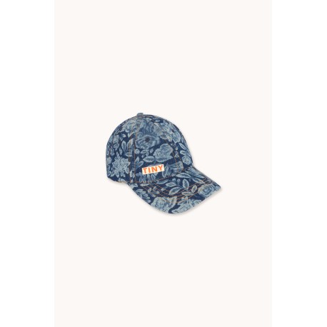 Tonal Roses denim cap