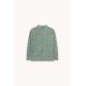 Flower pattern rib mock neck