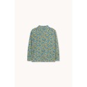 Flower pattern rib mock neck