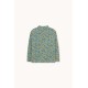 Flower pattern rib mock neck