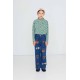 Flower pattern rib mock neck