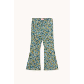Flower pattern rib pants