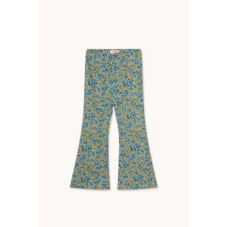 Flower pattern rib pants