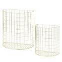 Set of 2 half round wire baskets - gold