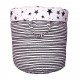 Storage basket L black stars and stripes