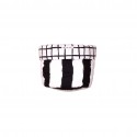 Storage basket S black grid and stripes