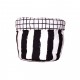 Storage basket M black grid and stripes