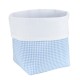 Fabric Basket Check Light Blue