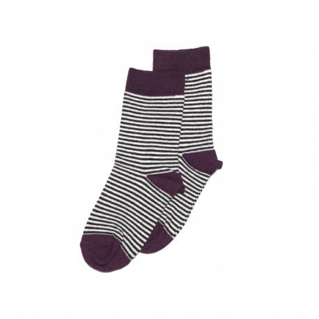 Socks- Striped/eggplant