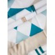 Cradle blanket pure & soft - lozenge mint & beige