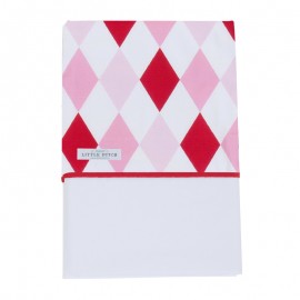 Fitted craddle sheet - lozenge pink & red