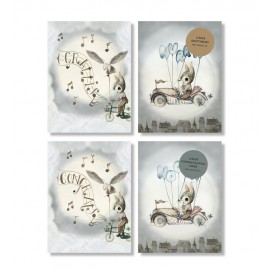 Mrs. Mighetto Greeting cards 2 pack - flying car
