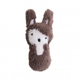 Plush rattle rabbit - soil brown