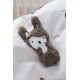 Plush rattle rabbit - soil brown